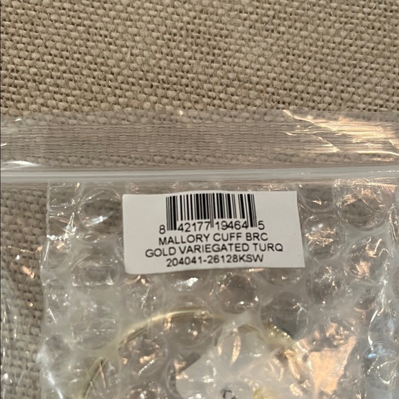 Kendra Scott Mallory Gold Cuff Bracelet In Variegated Turquoise Magnesite/NWT - Picture 8 of 8